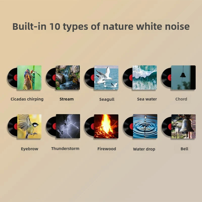 RGB Sleep White Noise Machine with Soothing Sound Touchable Rechargeable LED Night Light Relaxing Audio & Sleep Lamp for Baby